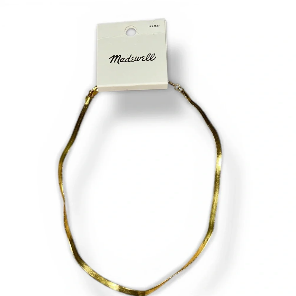 Madewell Herringbone Chain Necklace in Vintage Gold - Picture 10 of 10